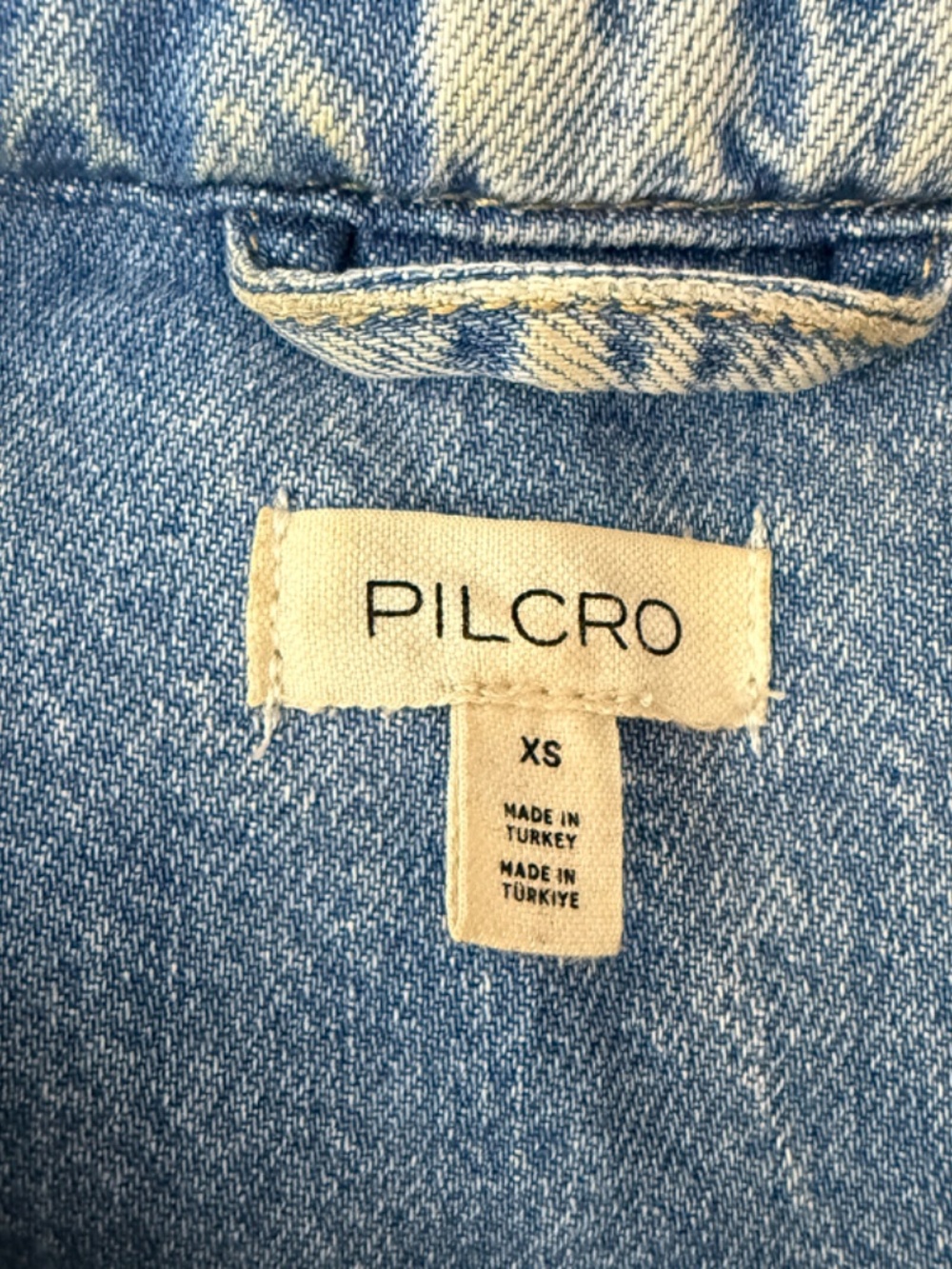 Pilcro Becca Denim Popover Shirt XS Custom Tiger Patch - Picture 8 of 11